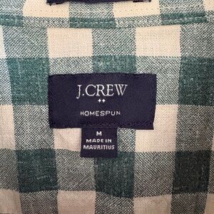 J. Crew Homespun Plaid Shirt in Green and Cream